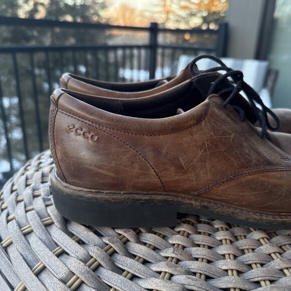 ECCO Shoes Mens 46 12 Brown Shock Point Oxford Leather W/ Superfeet Inserts main image 14